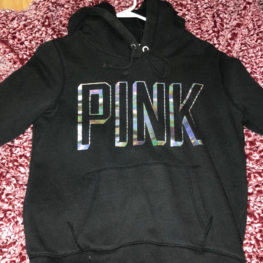 pink vs metallic hoodie